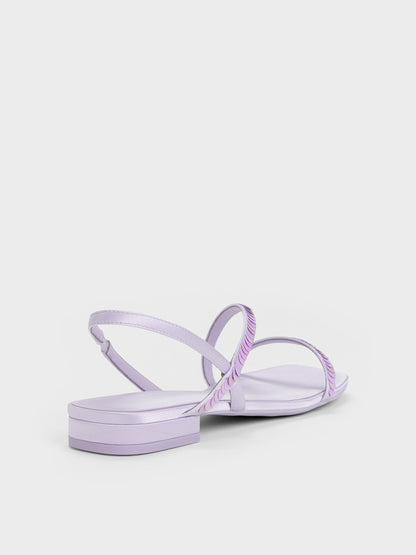 Briella Sequinned Strappy Sandals - Lilac | CHARLES & KEITH