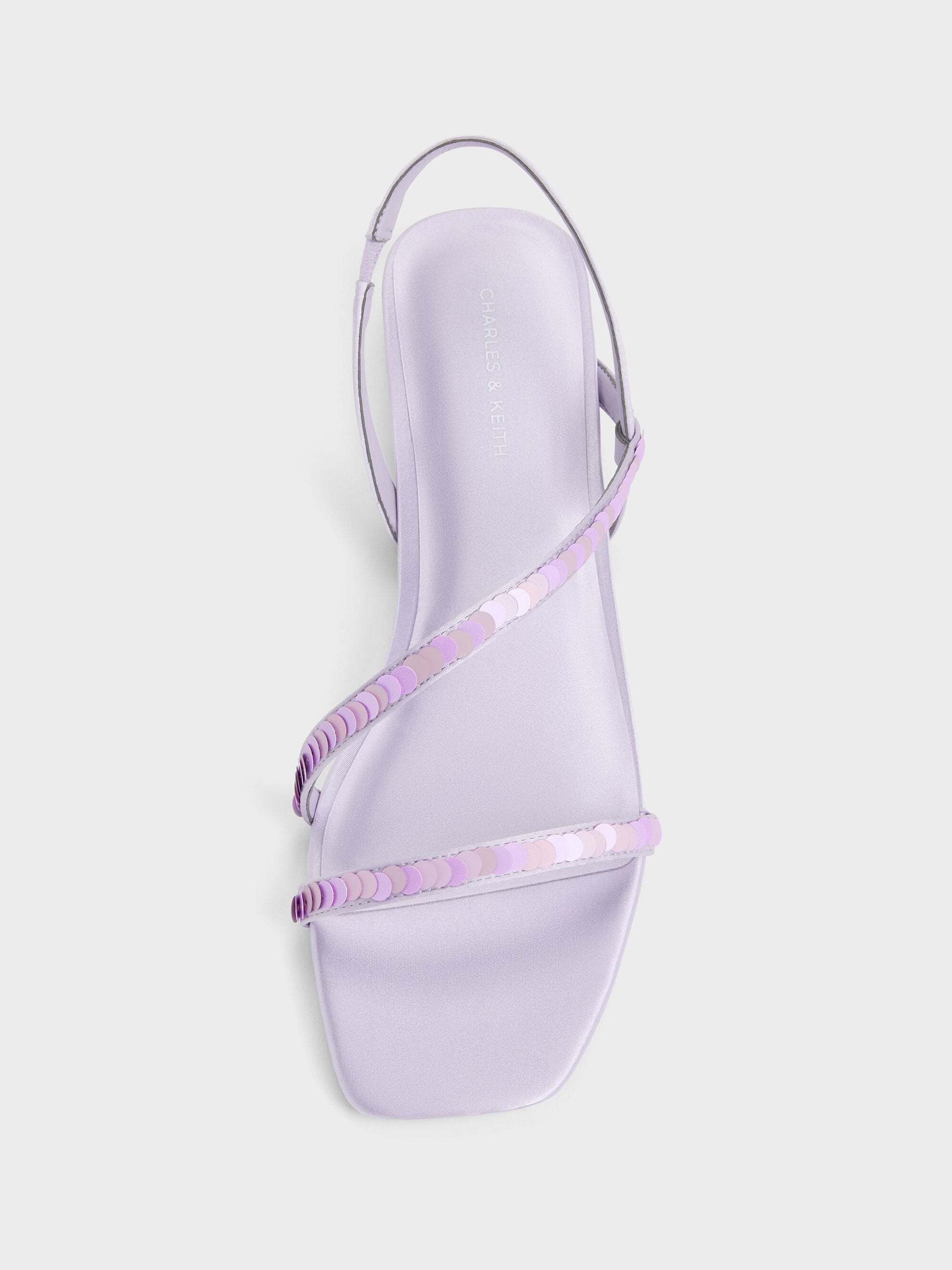 Briella Sequinned Strappy Sandals - Lilac | CHARLES & KEITH