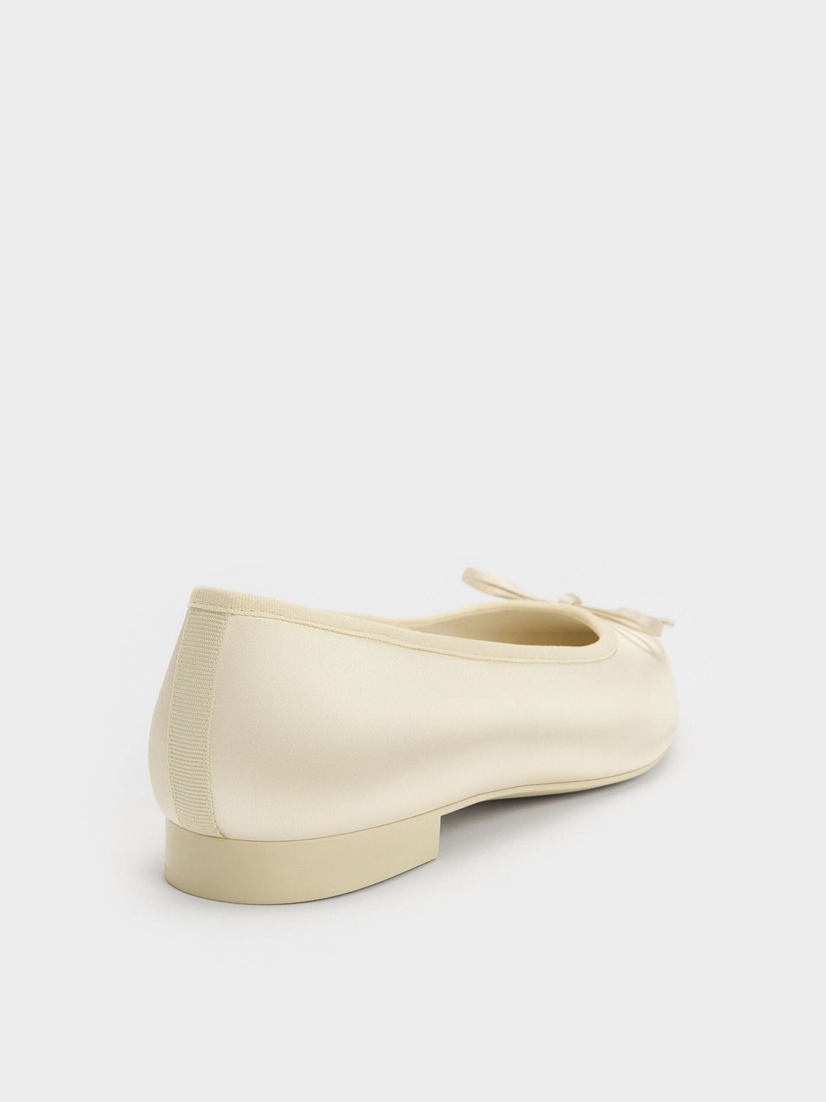 Briella Satin Cap-Toe Flats - Cream | CHARLES & KEITH