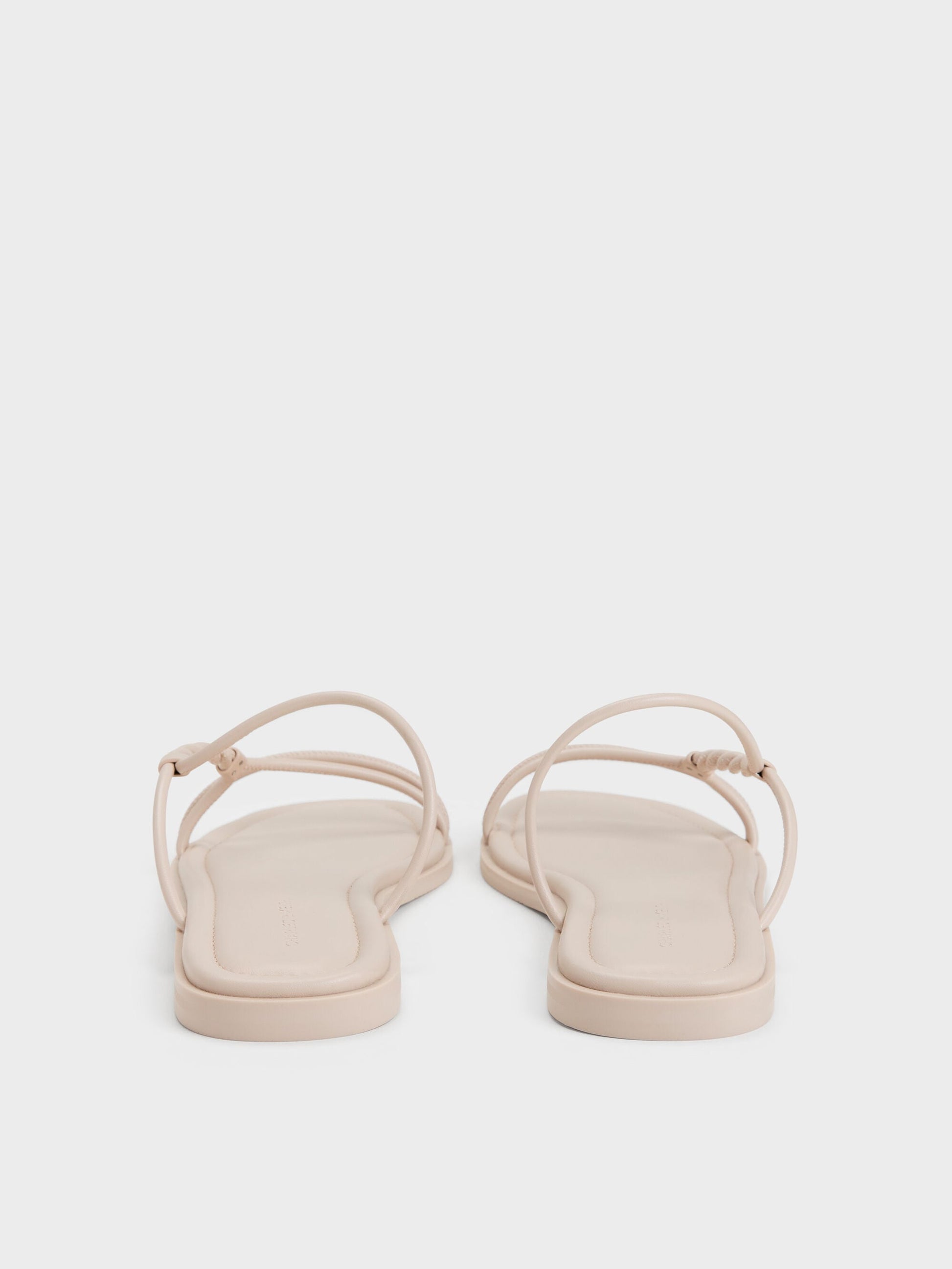 Fianna Twist-Strap Slide Sandals - Beige | CHARLES & KEITH