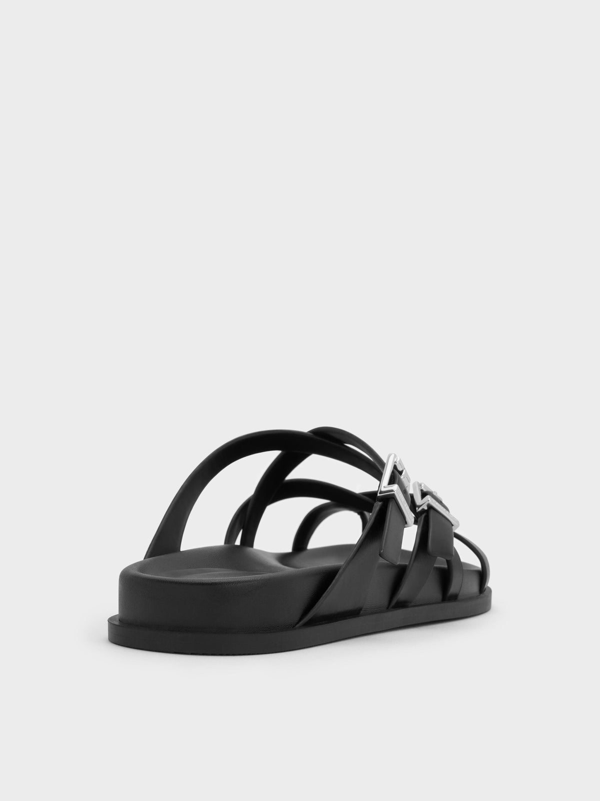 Crossover Toe-Ring Sandals - Black | CHARLES & KEITH