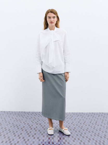 Leather Mesh Beaded Mary Jane Flats - Chalk | CHARLES & KEITH