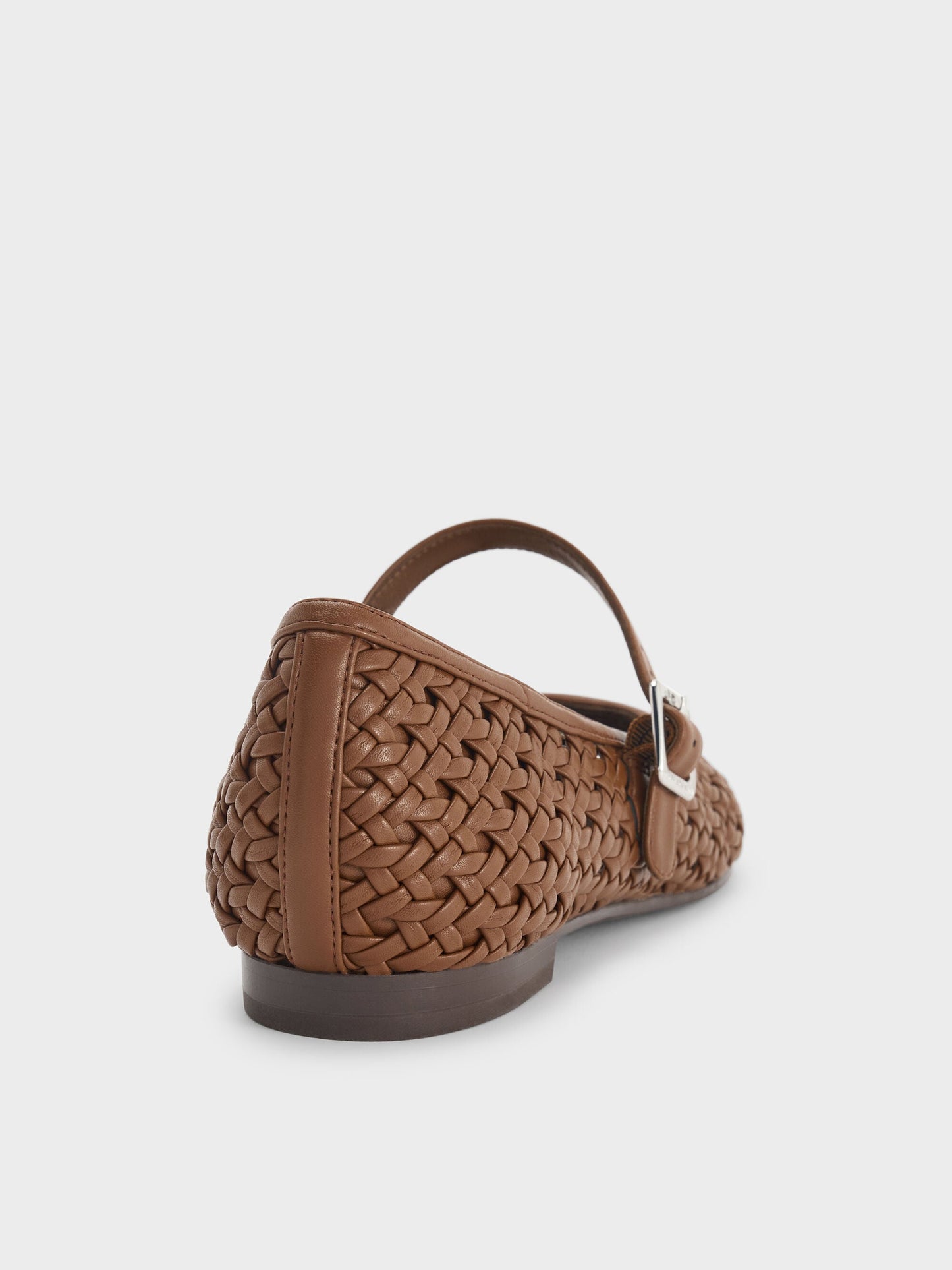 Woven Mary Jane Flats - Brown | CHARLES & KEITH