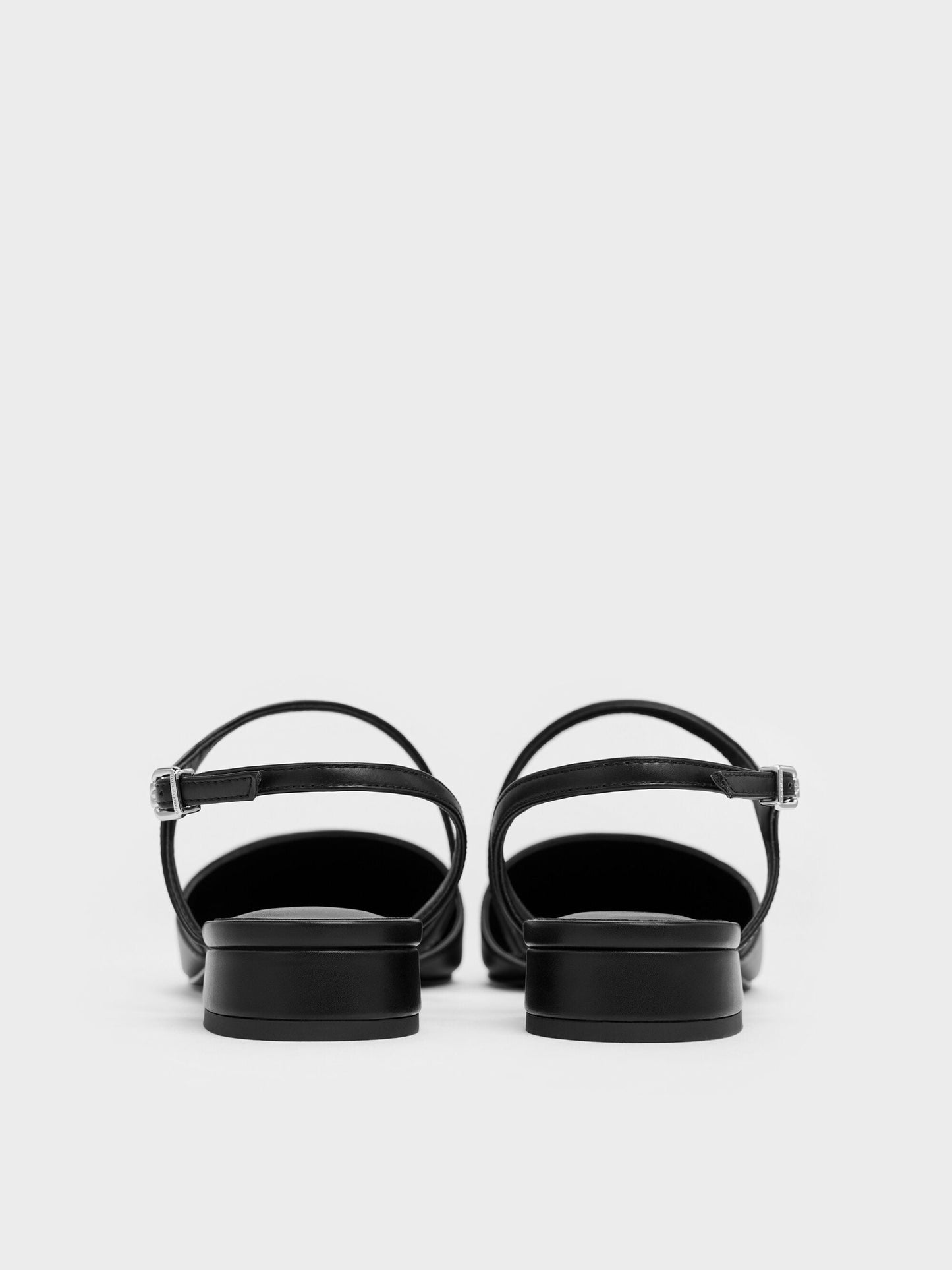 Cordelia Pointed Slingback Flats - Black | CHARLES & KEITH