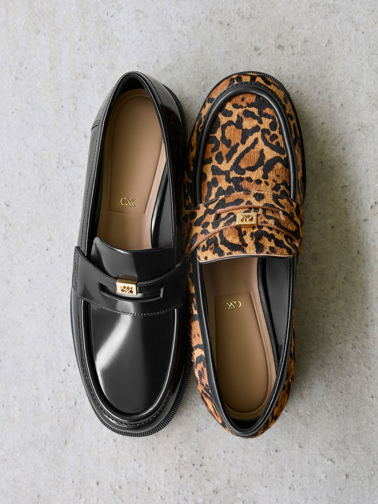 Georgina Calf Hair Leopard-Print Penny Loafers - Animal Print Brown | CHARLES & KEITH