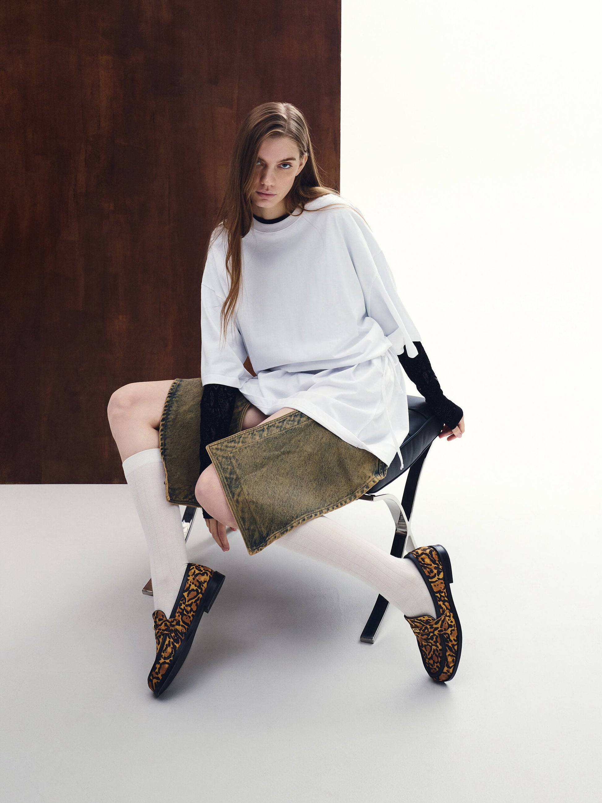 Georgina Calf Hair Leopard-Print Penny Loafers - Animal Print Brown | CHARLES & KEITH