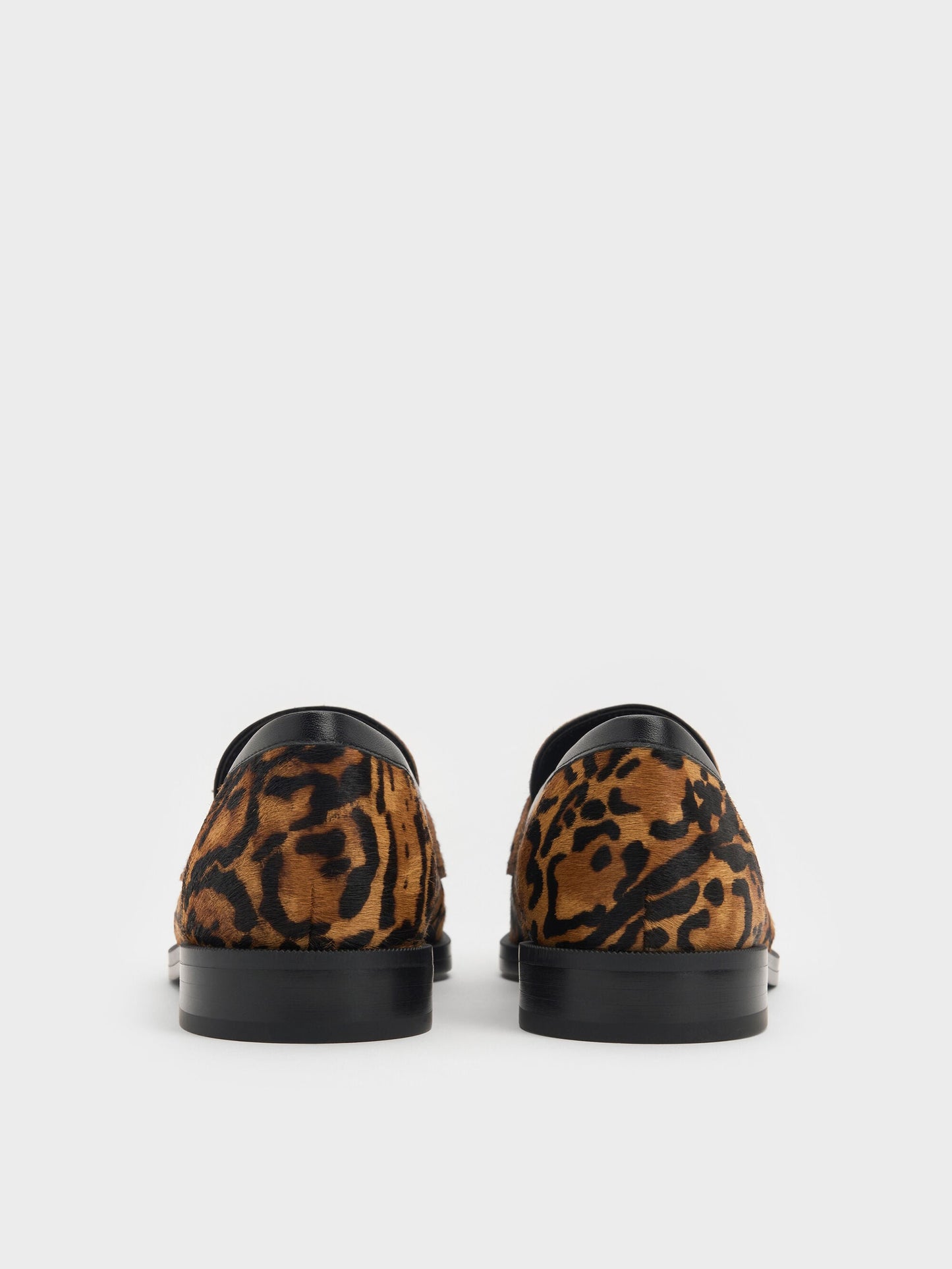 Georgina Calf Hair Leopard-Print Penny Loafers - Animal Print Brown | CHARLES & KEITH