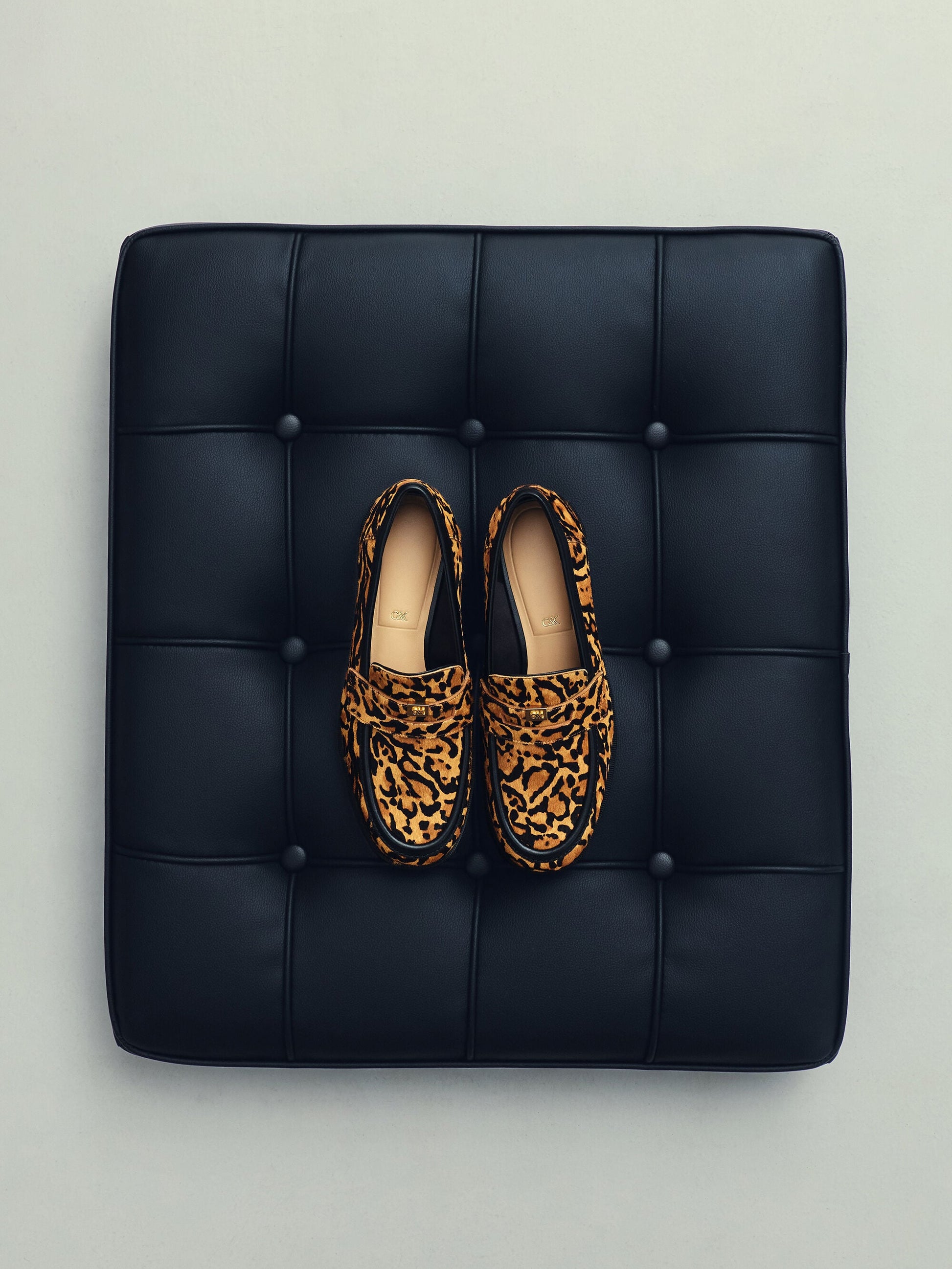 Georgina Calf Hair Leopard-Print Penny Loafers - Animal Print Brown | CHARLES & KEITH