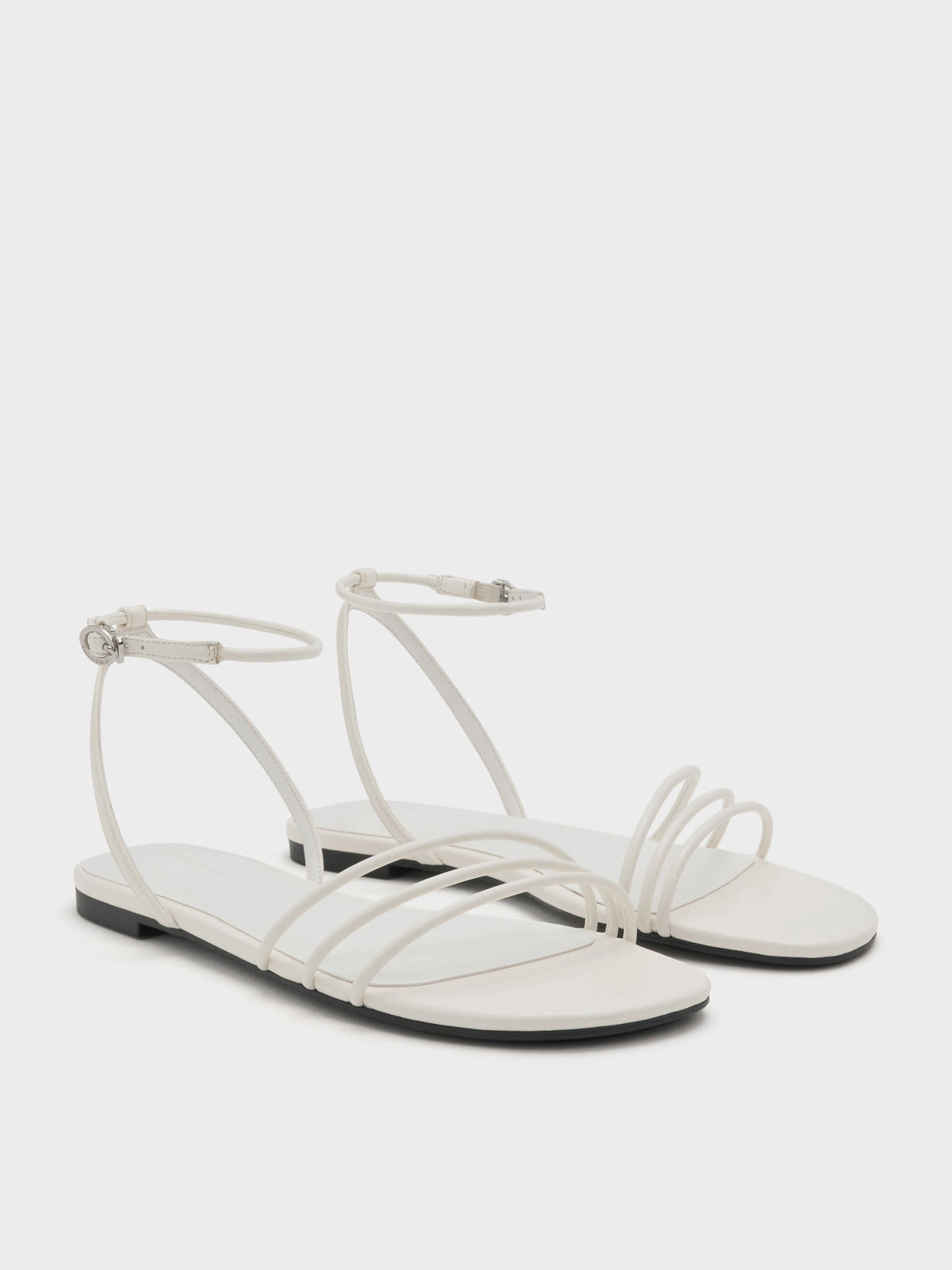Triple-Strap Sandals - White | CHARLES & KEITH