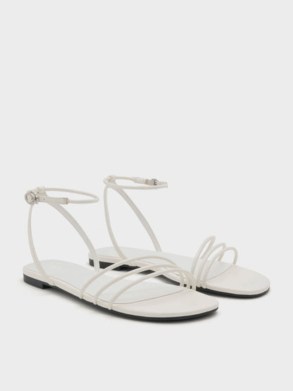 Triple-Strap Sandals - White | CHARLES & KEITH