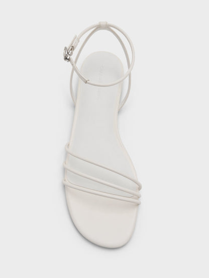 Triple-Strap Sandals - White | CHARLES & KEITH