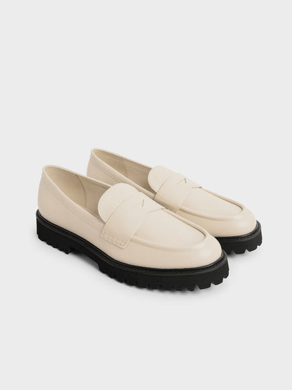 Chunky Penny Loafers - Chalk | CHARLES & KEITH