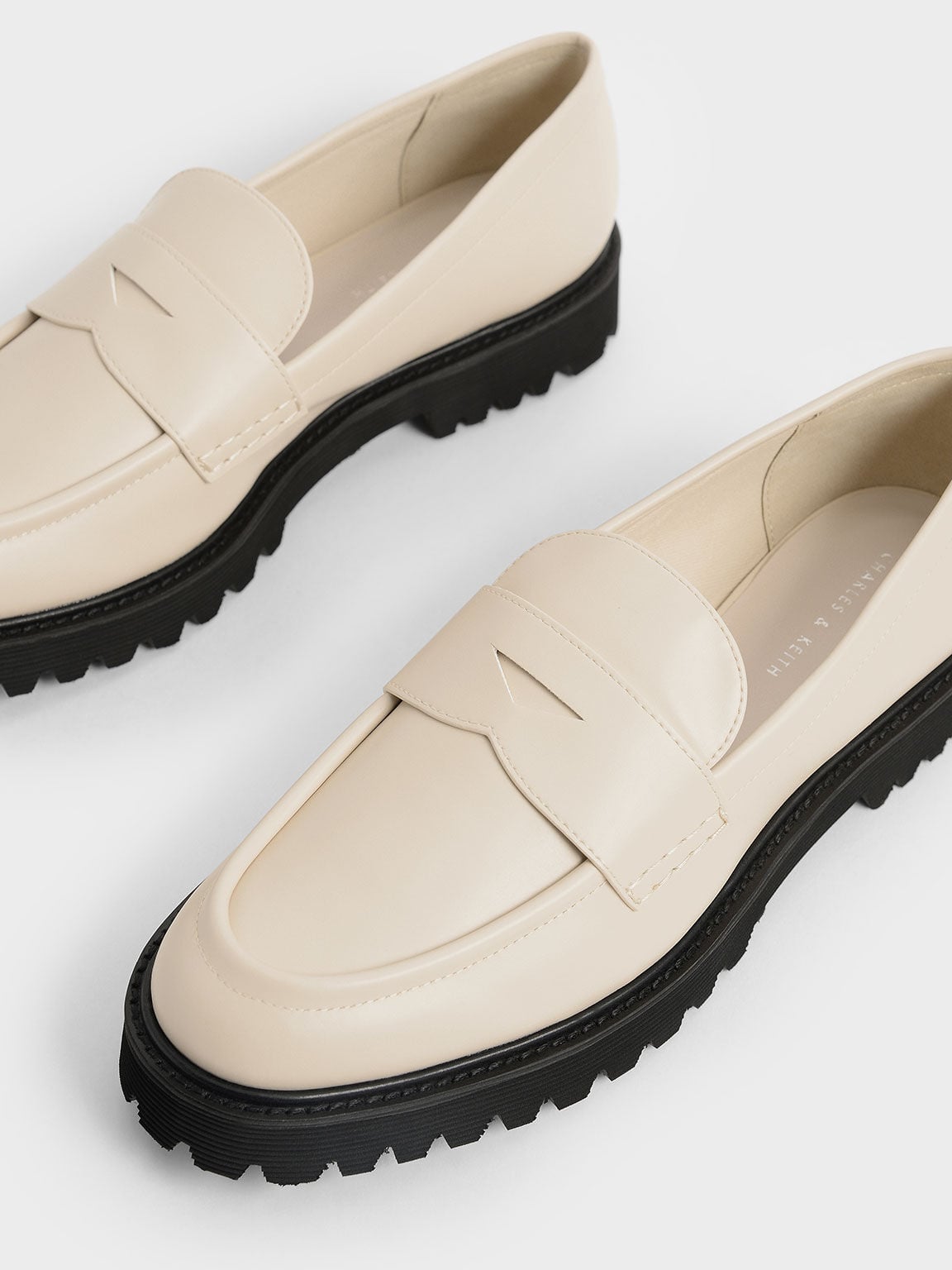 Chunky Penny Loafers - Chalk | CHARLES & KEITH