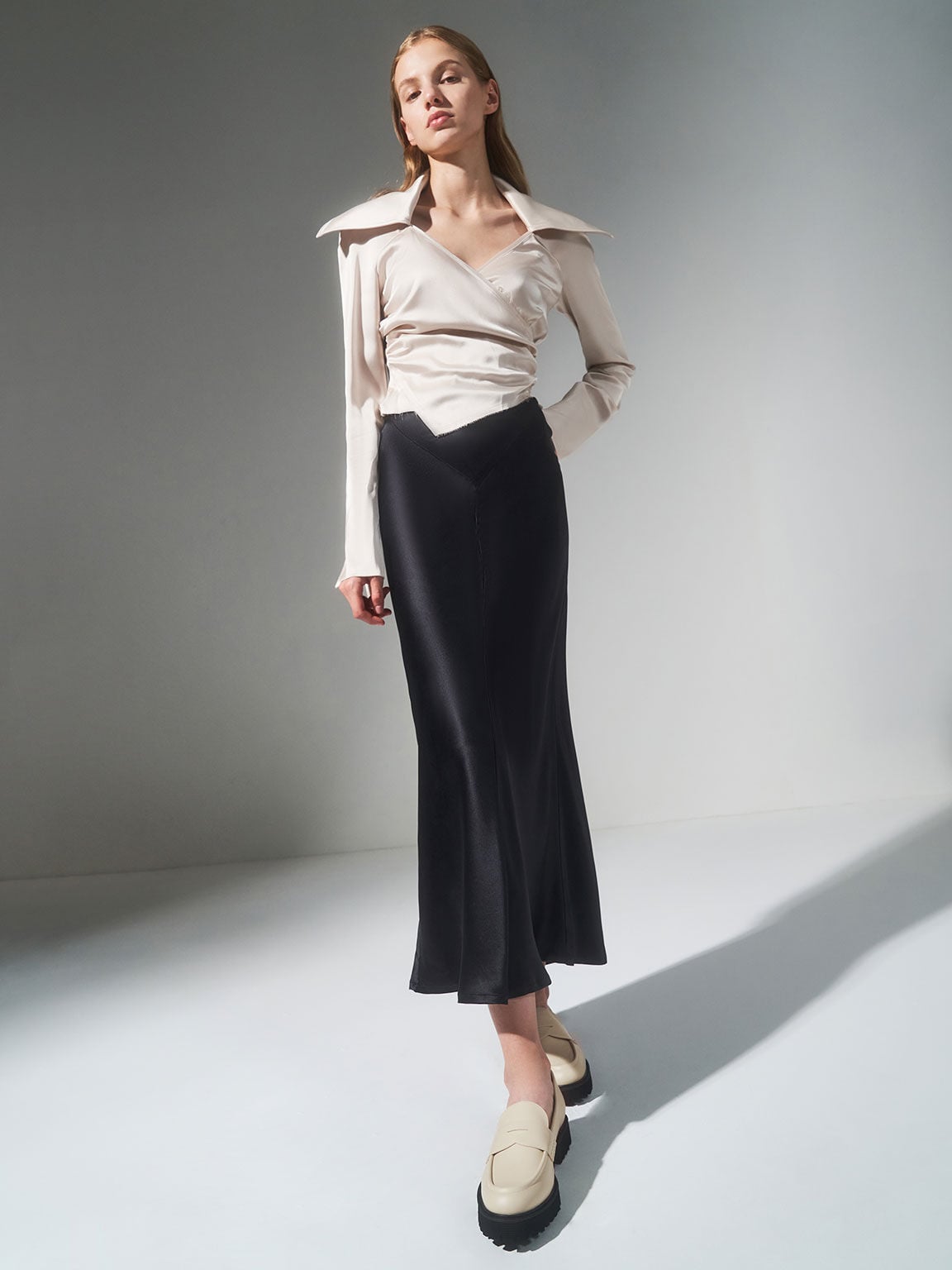 Chunky Penny Loafers - Chalk | CHARLES & KEITH