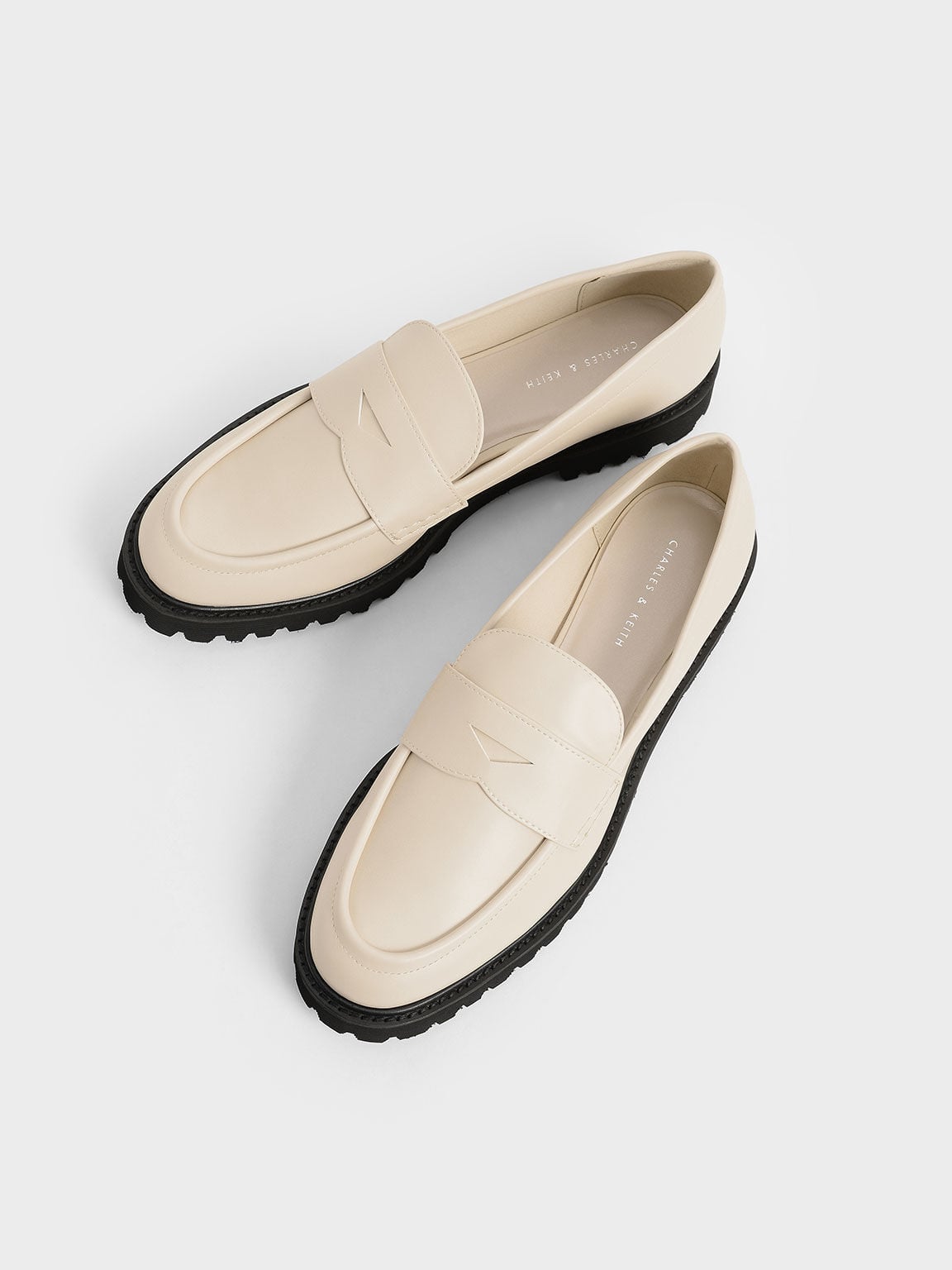 Chunky Penny Loafers - Chalk | CHARLES & KEITH