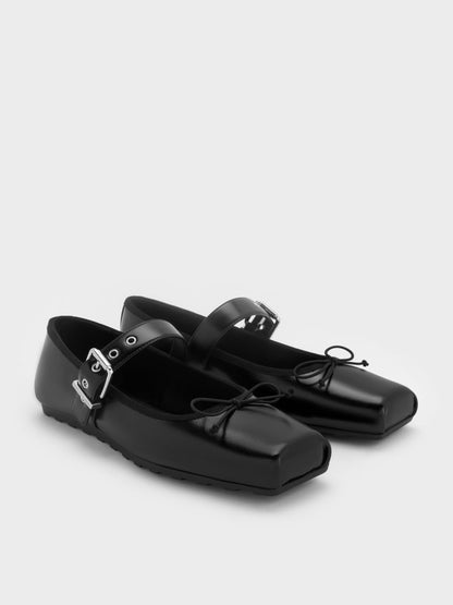 Myler Bow Mary Janes - Black | CHARLES & KEITH
