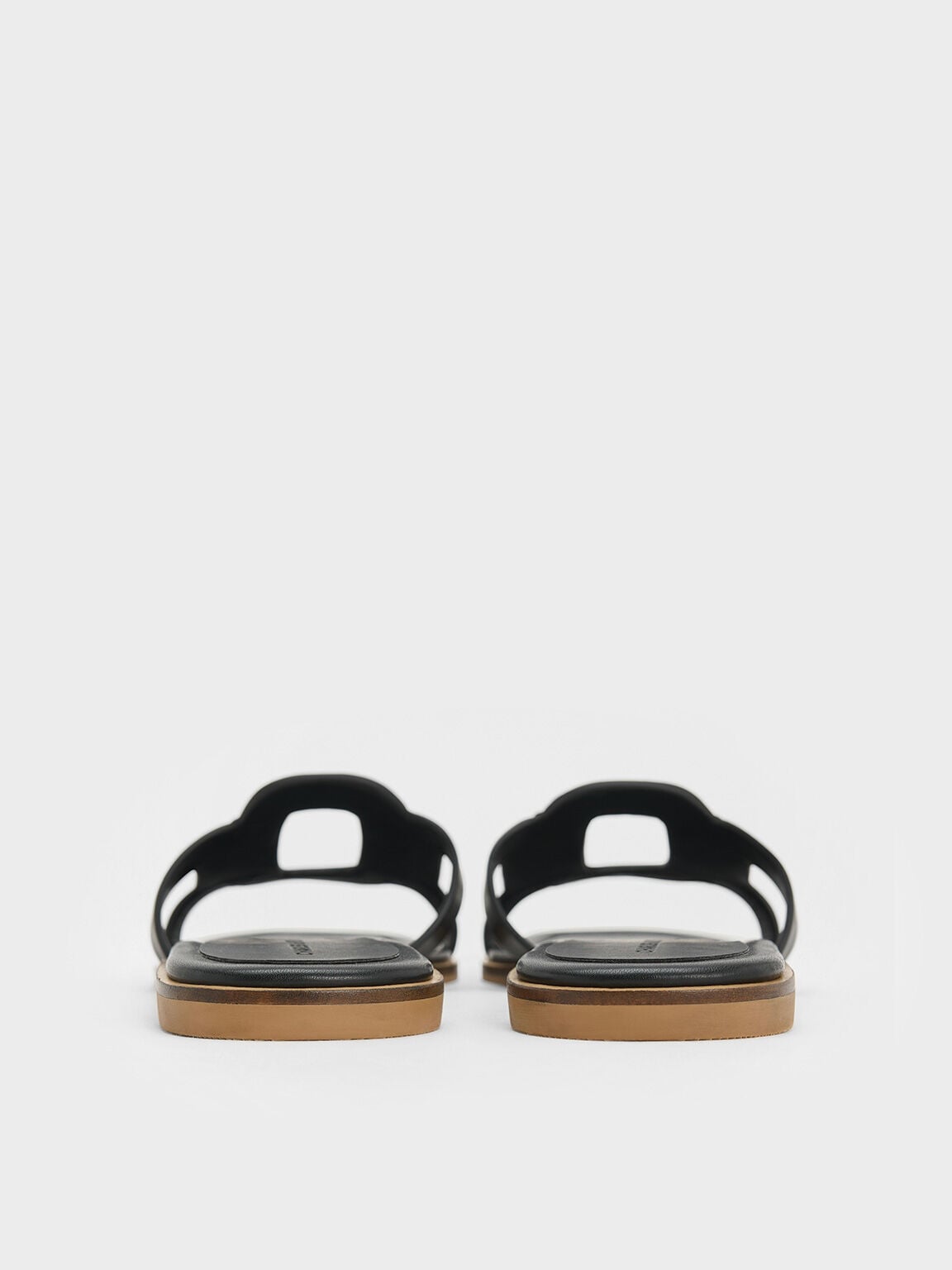 Easley Cut-Out Slide Sandals - Black | CHARLES & KEITH