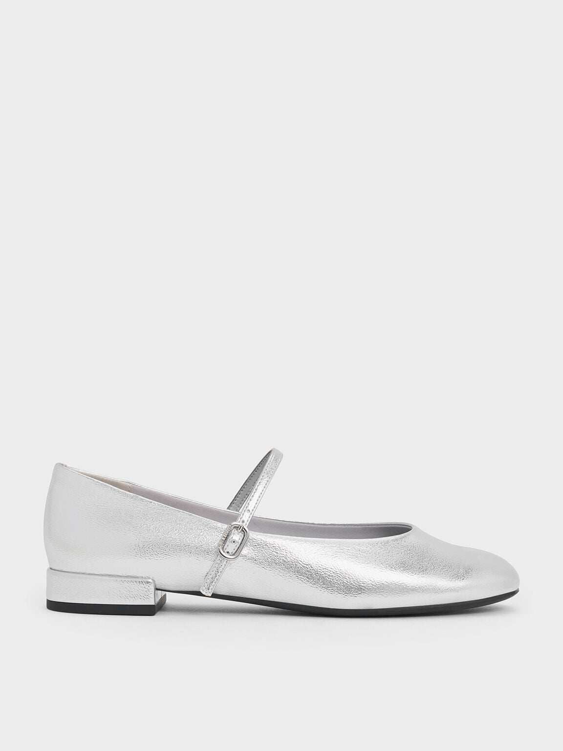 Gertrude Metallic Mary Janes - Silver | CHARLES & KEITH