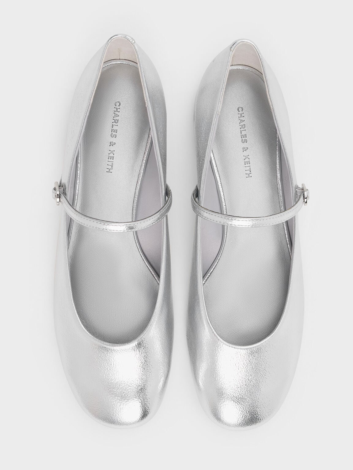Gertrude Metallic Mary Janes - Silver | CHARLES & KEITH