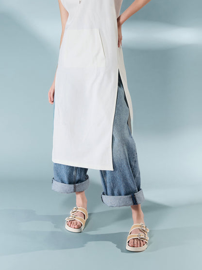 Raffia Gem-Buckle Double-Strap Sandals - Sand | CHARLES & KEITH