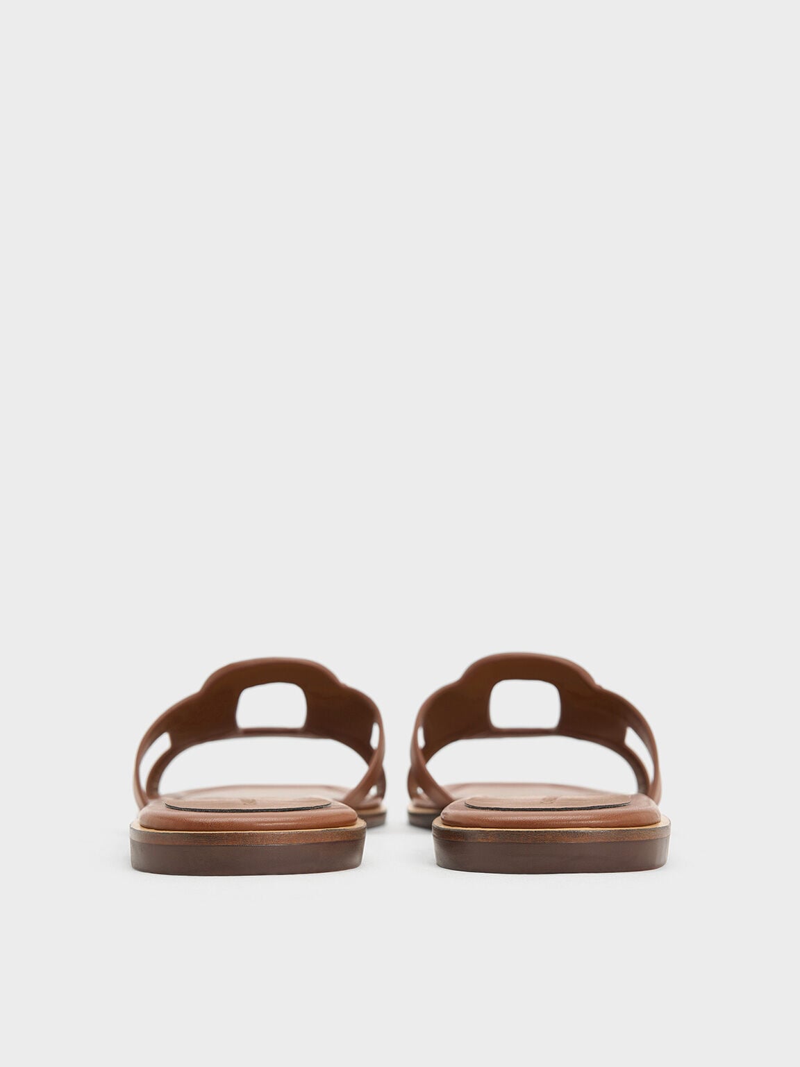 Easley Cut-Out Slide Sandals - Caramel | CHARLES & KEITH