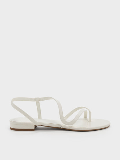 Arden Wavy Toe-Ring Sandals - Chalk | CHARLES & KEITH