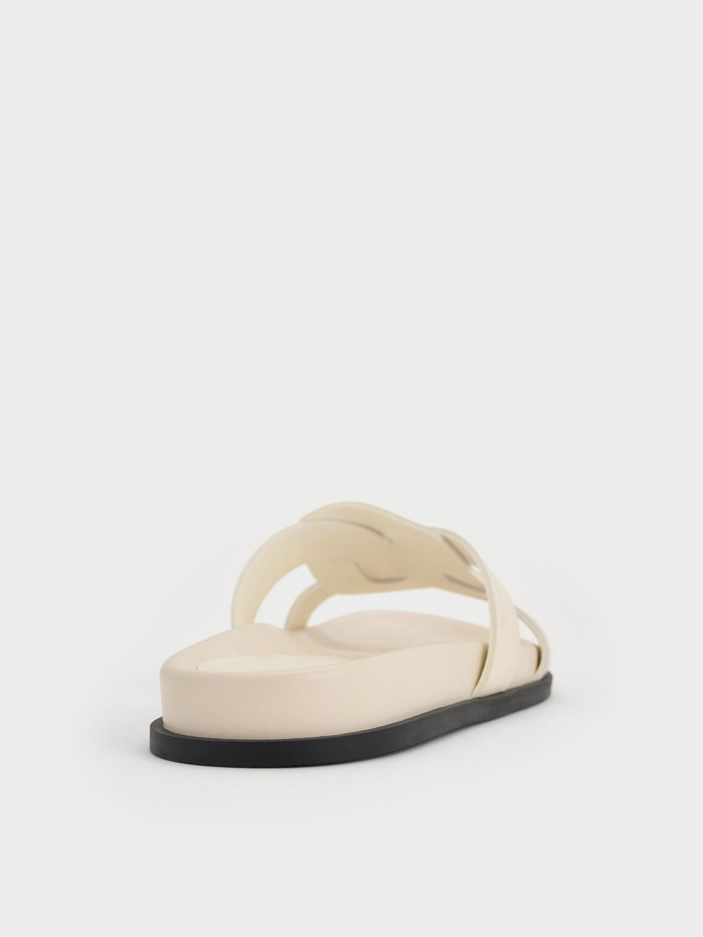 Fannie Interwoven Slide Sandals - Cream | CHARLES & KEITH