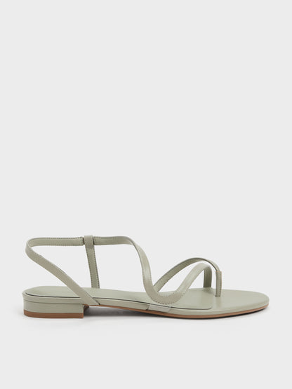 Arden Wavy Toe-Ring Sandals - Mint Green | CHARLES & KEITH