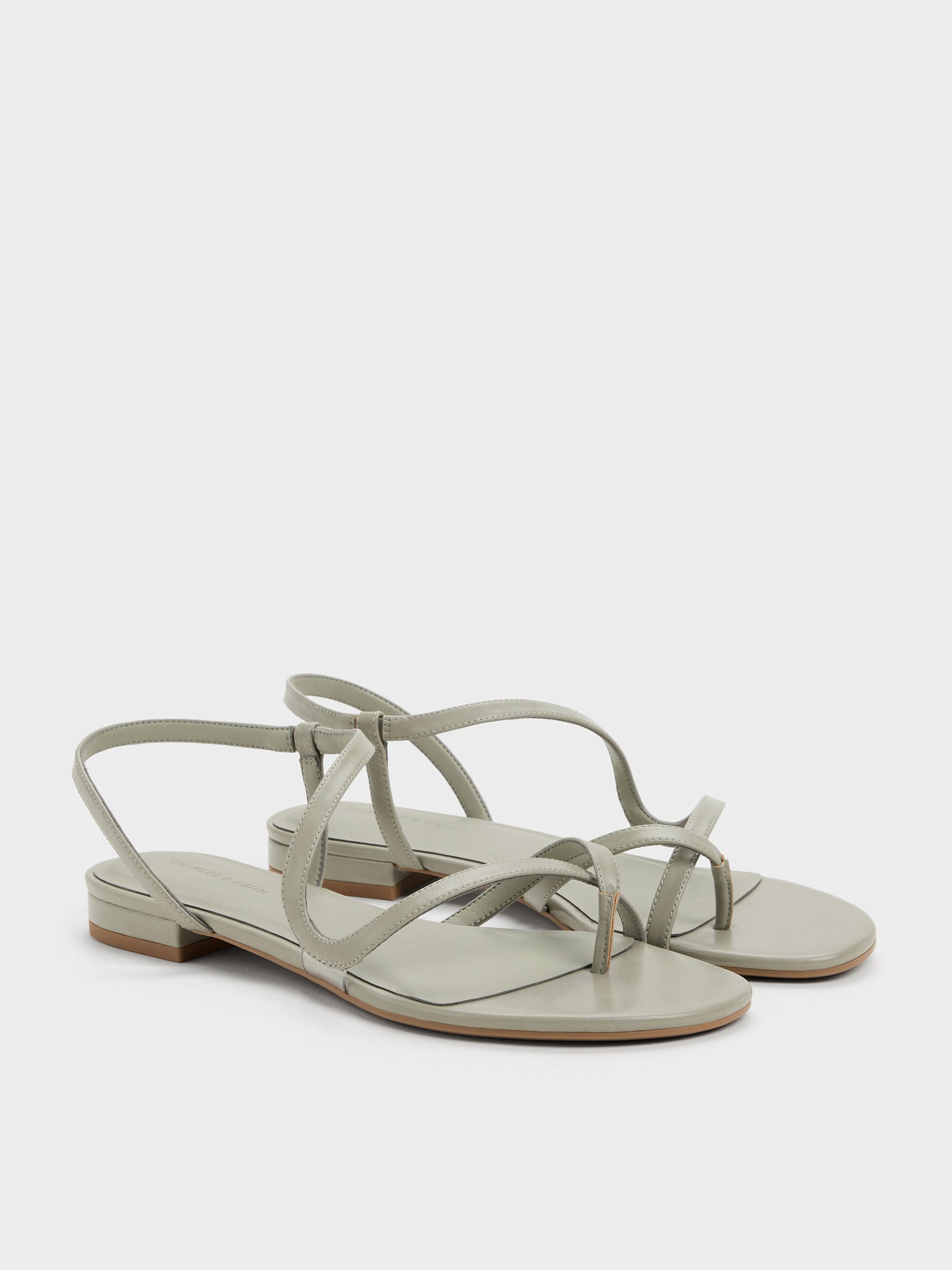 Arden Wavy Toe-Ring Sandals - Mint Green | CHARLES & KEITH