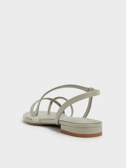 Arden Wavy Toe-Ring Sandals - Mint Green | CHARLES & KEITH