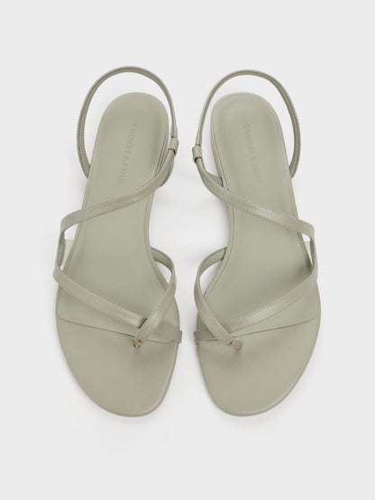 Arden Wavy Toe-Ring Sandals - Mint Green | CHARLES & KEITH