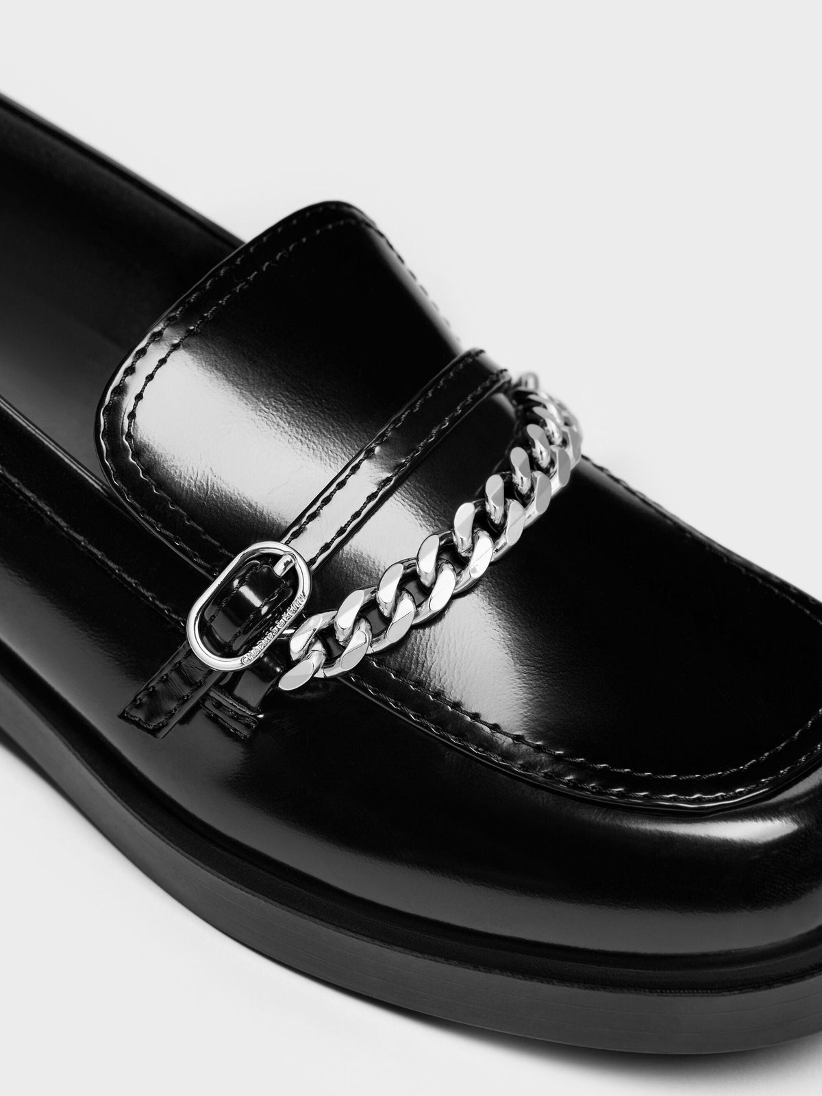 Georgie Chain Loafers - Black Box | CHARLES & KEITH