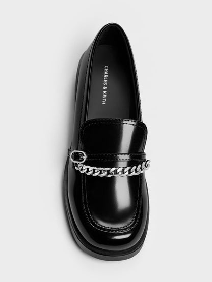 Georgie Chain Loafers - Black Box | CHARLES & KEITH