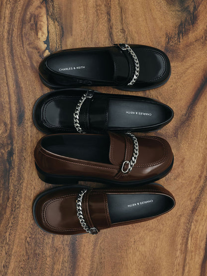 Georgie Chain Loafers - Black Box | CHARLES & KEITH