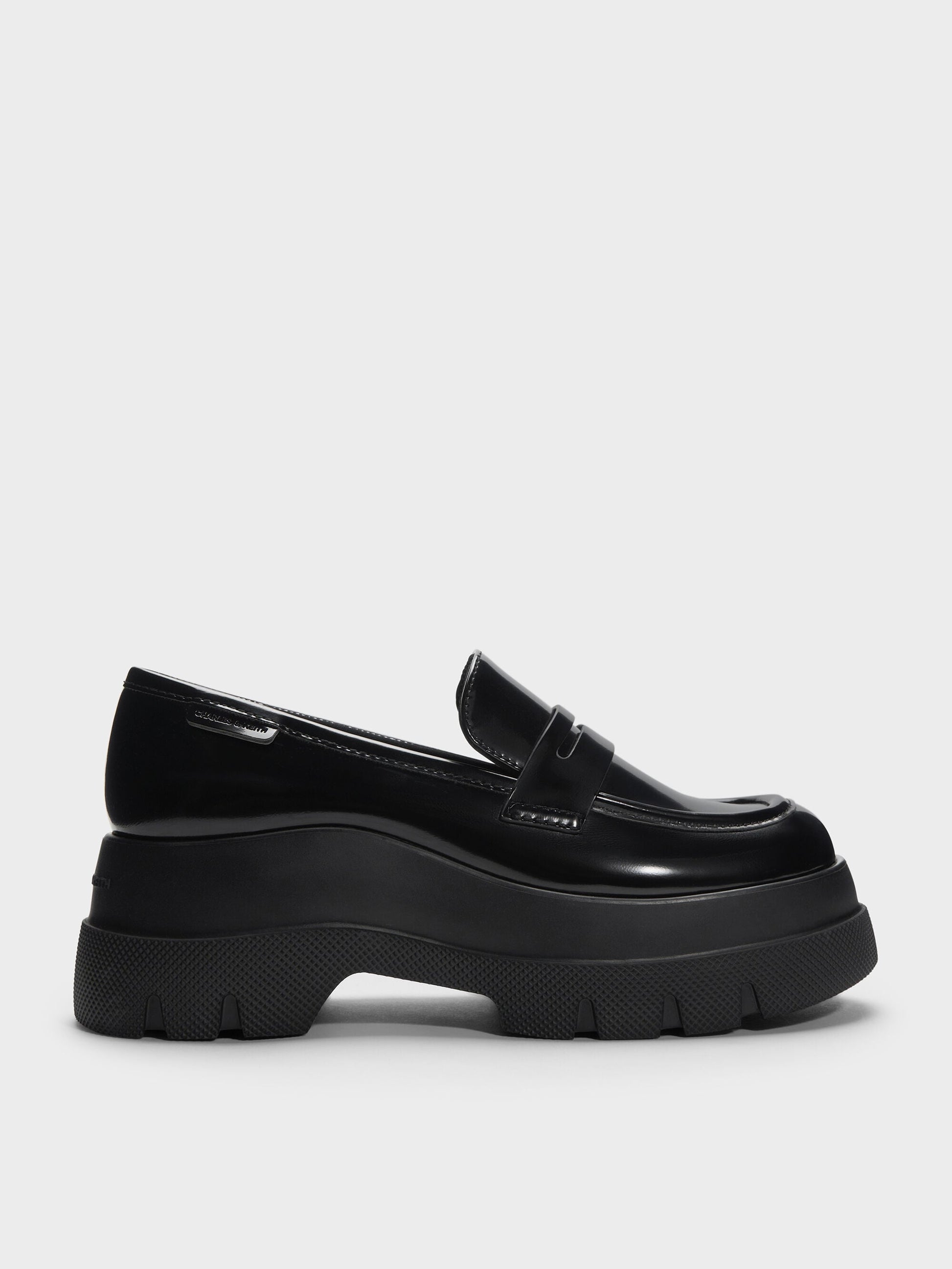 Leoi Platform Penny Loafers - Black Box | CHARLES & KEITH