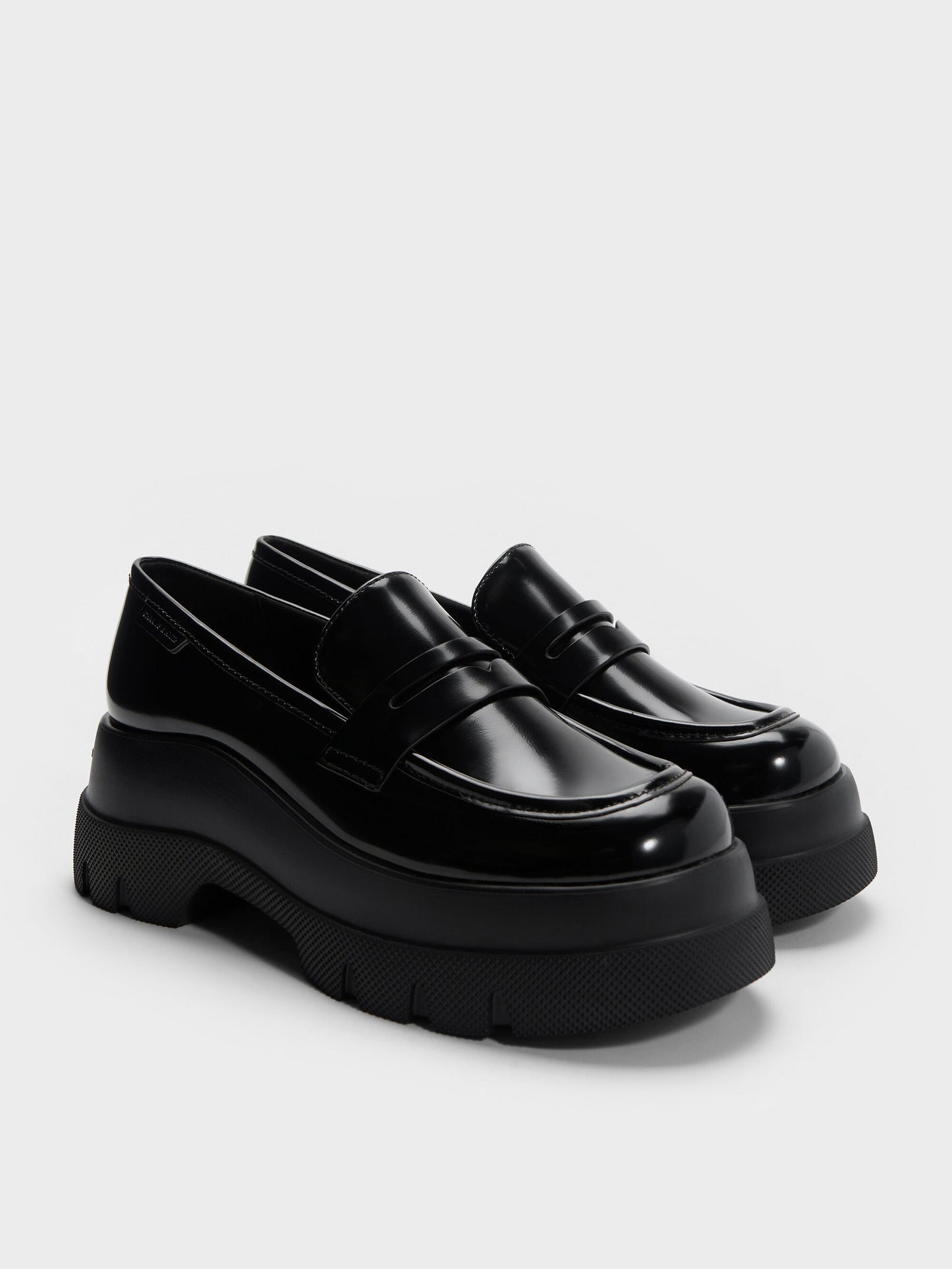 Leoi Platform Penny Loafers - Black Box | CHARLES & KEITH