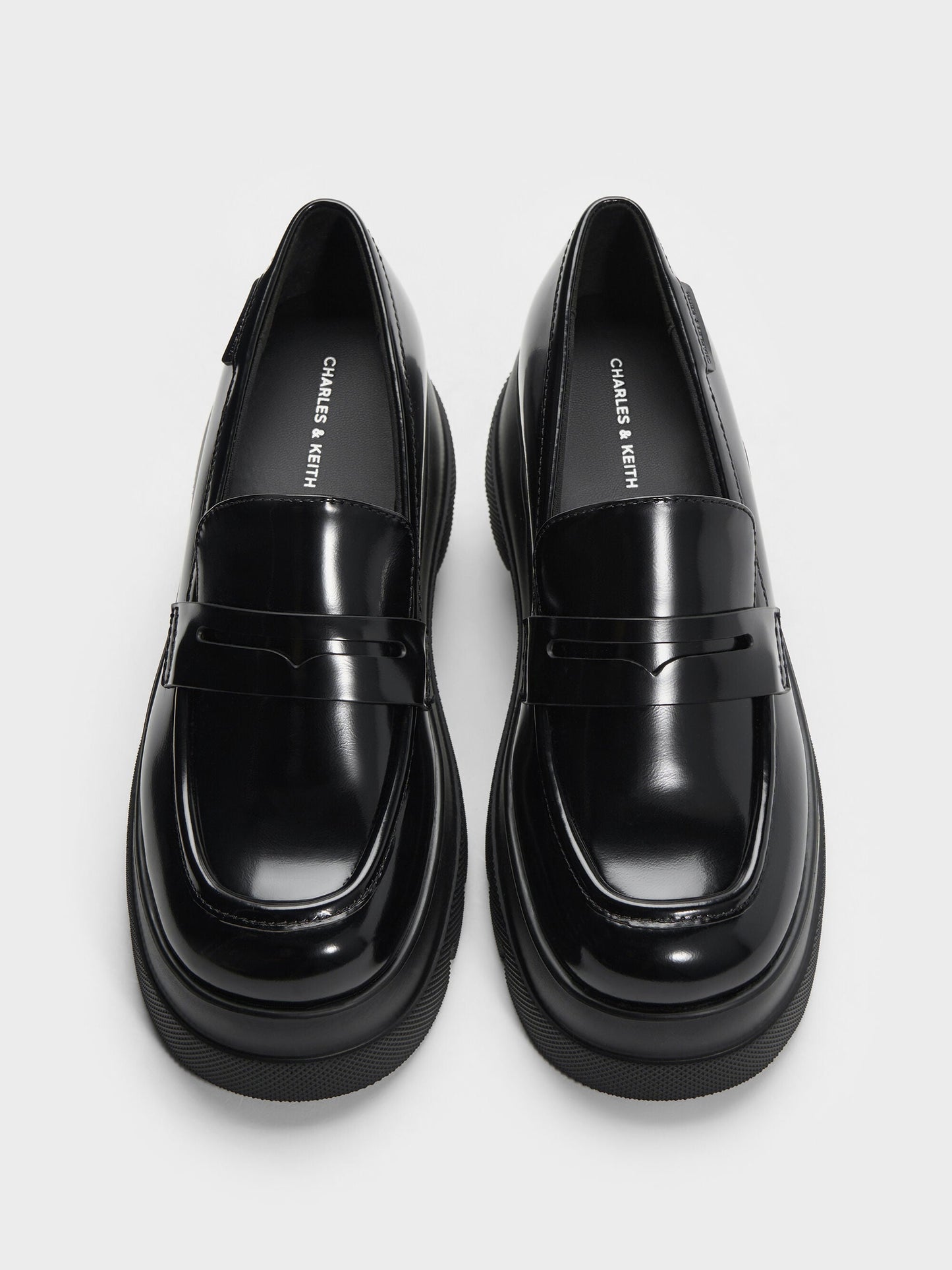 Leoi Platform Penny Loafers - Black Box | CHARLES & KEITH