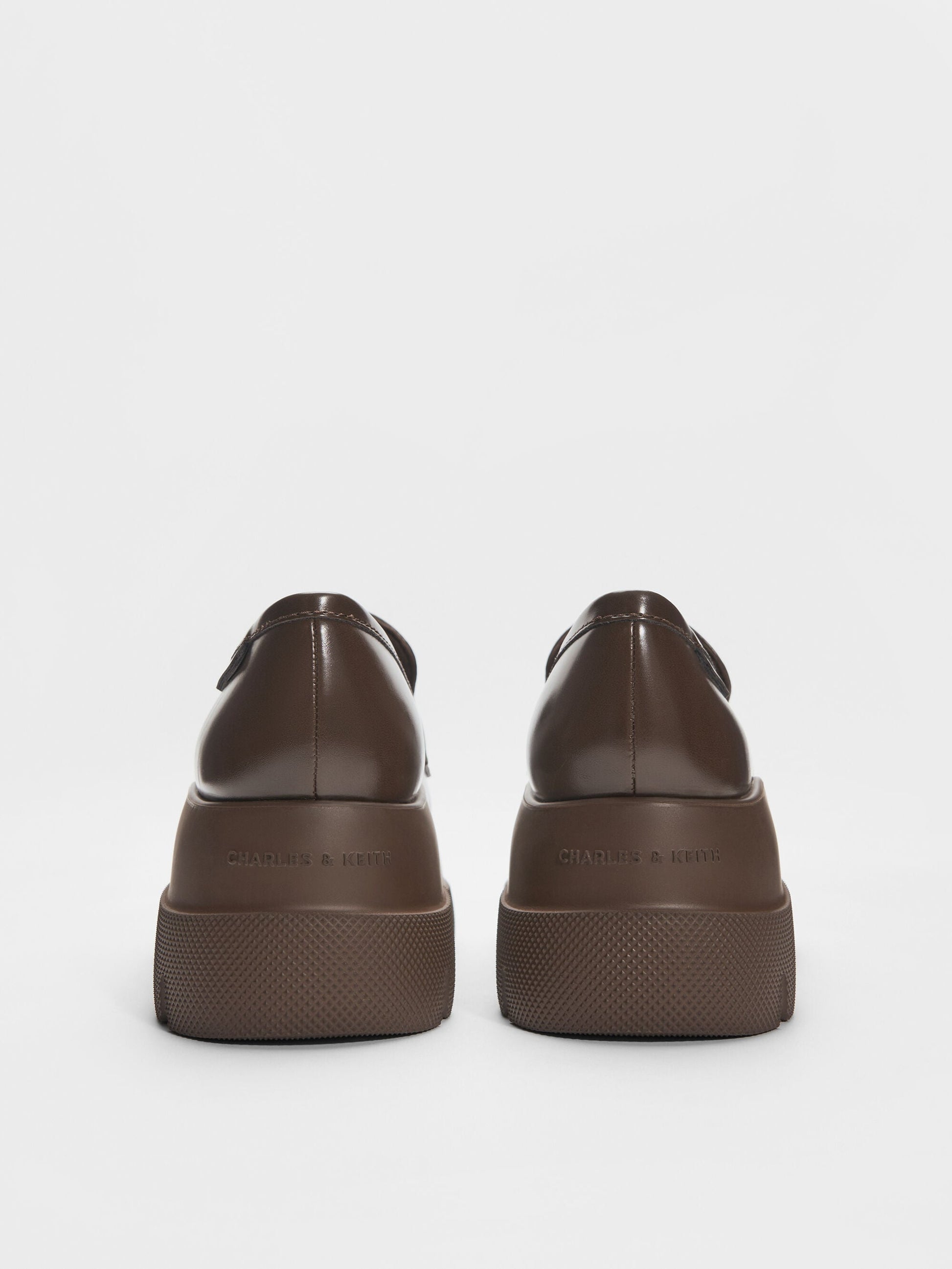 Leoi Platform Penny Loafers - Dark Brown | CHARLES & KEITH