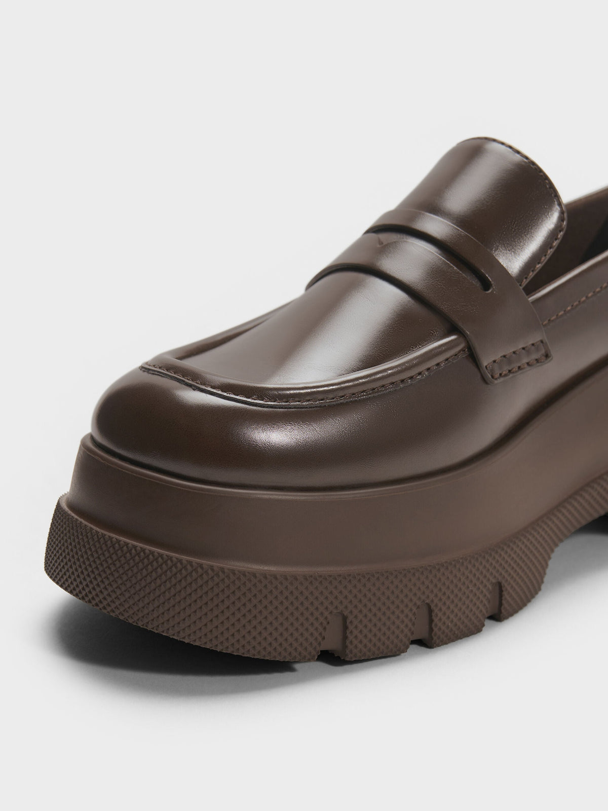 Leoi Platform Penny Loafers - Dark Brown | CHARLES & KEITH