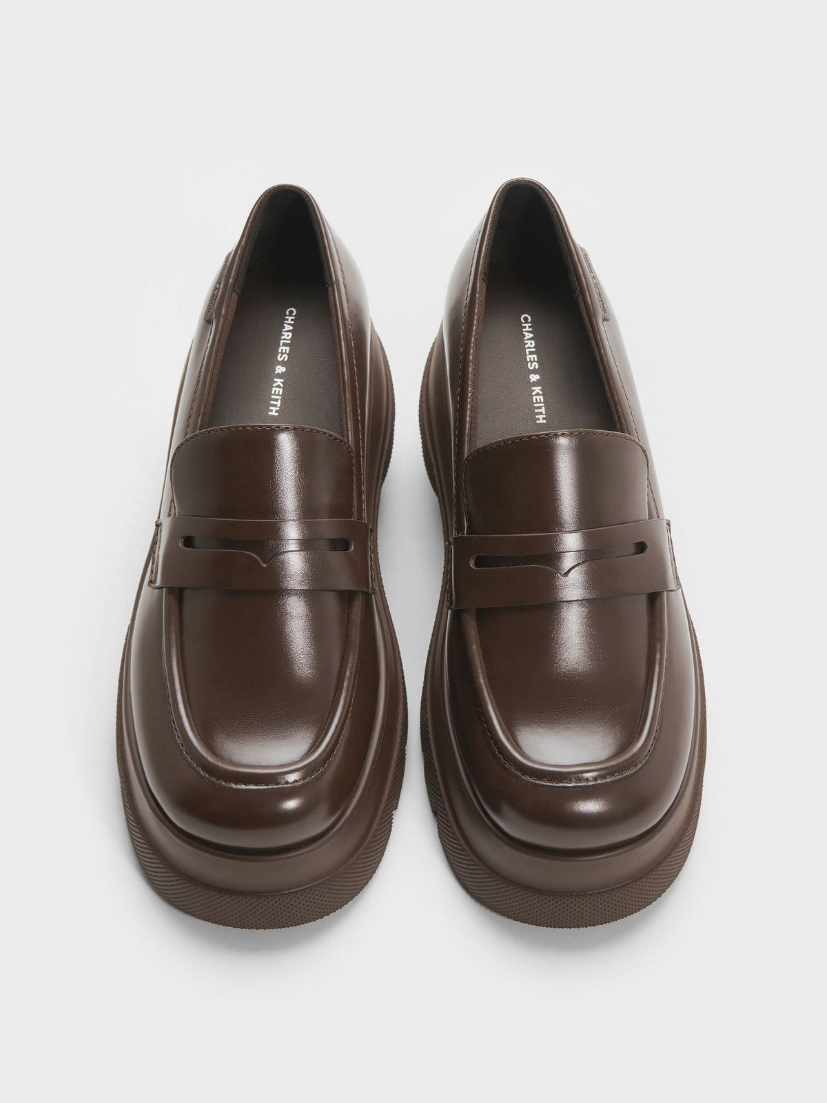 Leoi Platform Penny Loafers - Dark Brown | CHARLES & KEITH