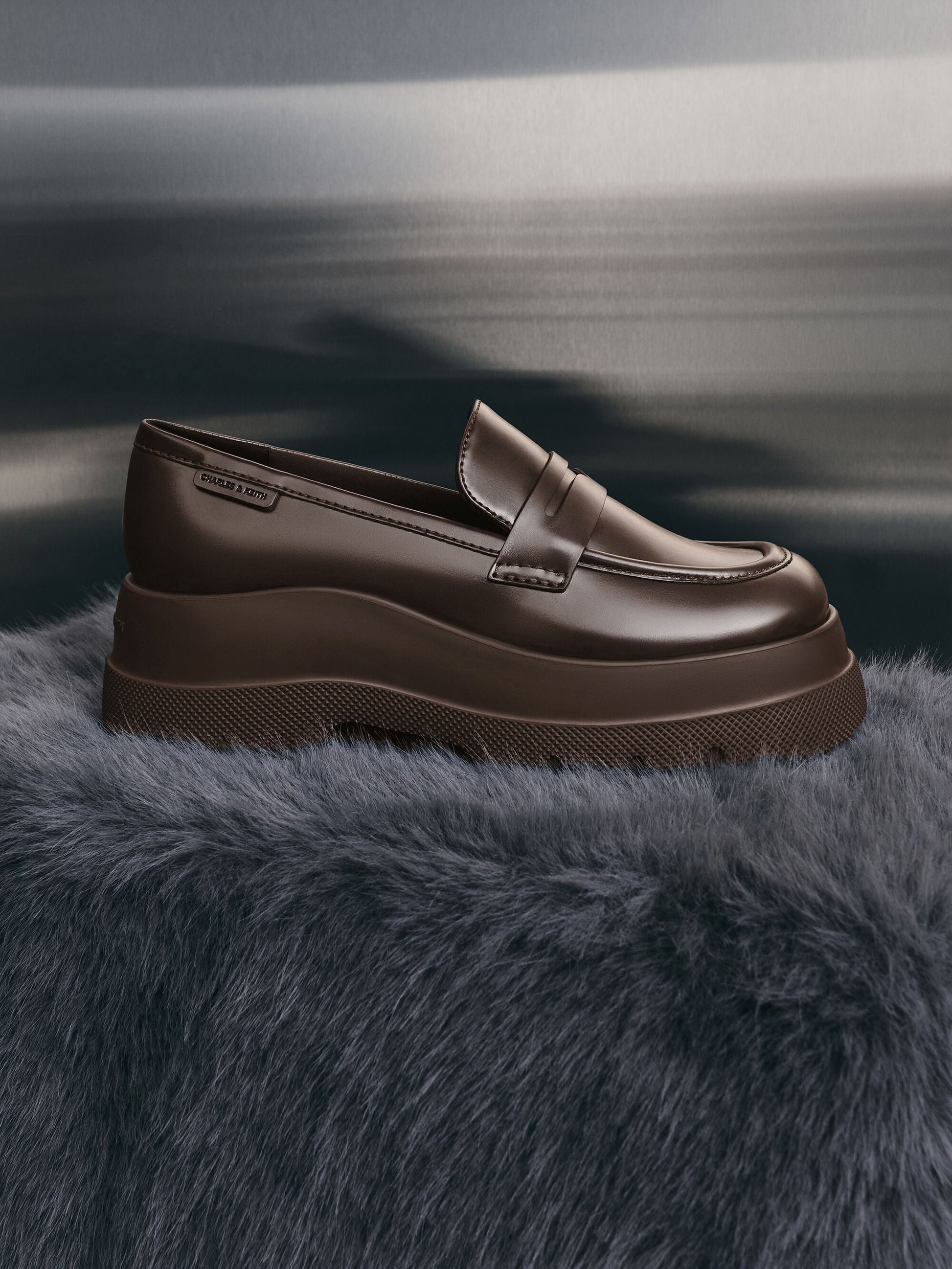 Leoi Platform Penny Loafers - Dark Brown | CHARLES & KEITH