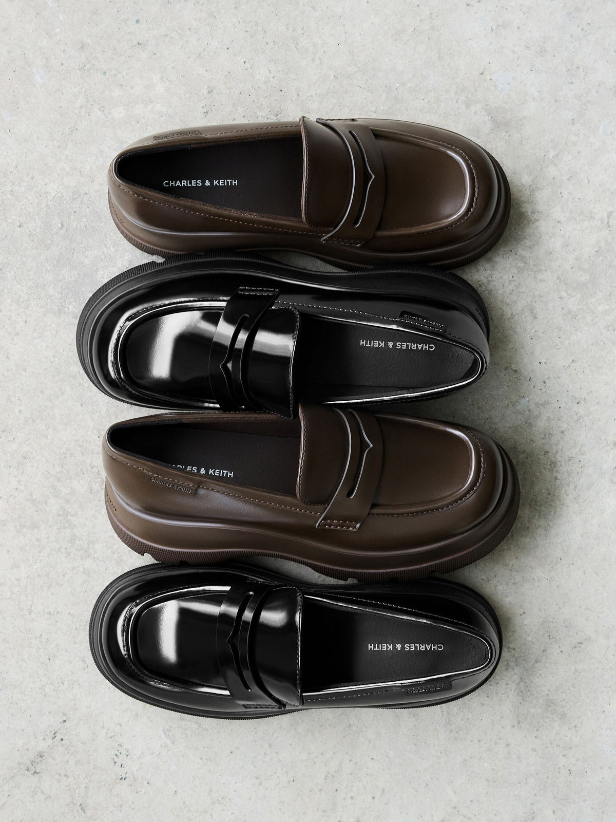 Leoi Platform Penny Loafers - Dark Brown | CHARLES & KEITH