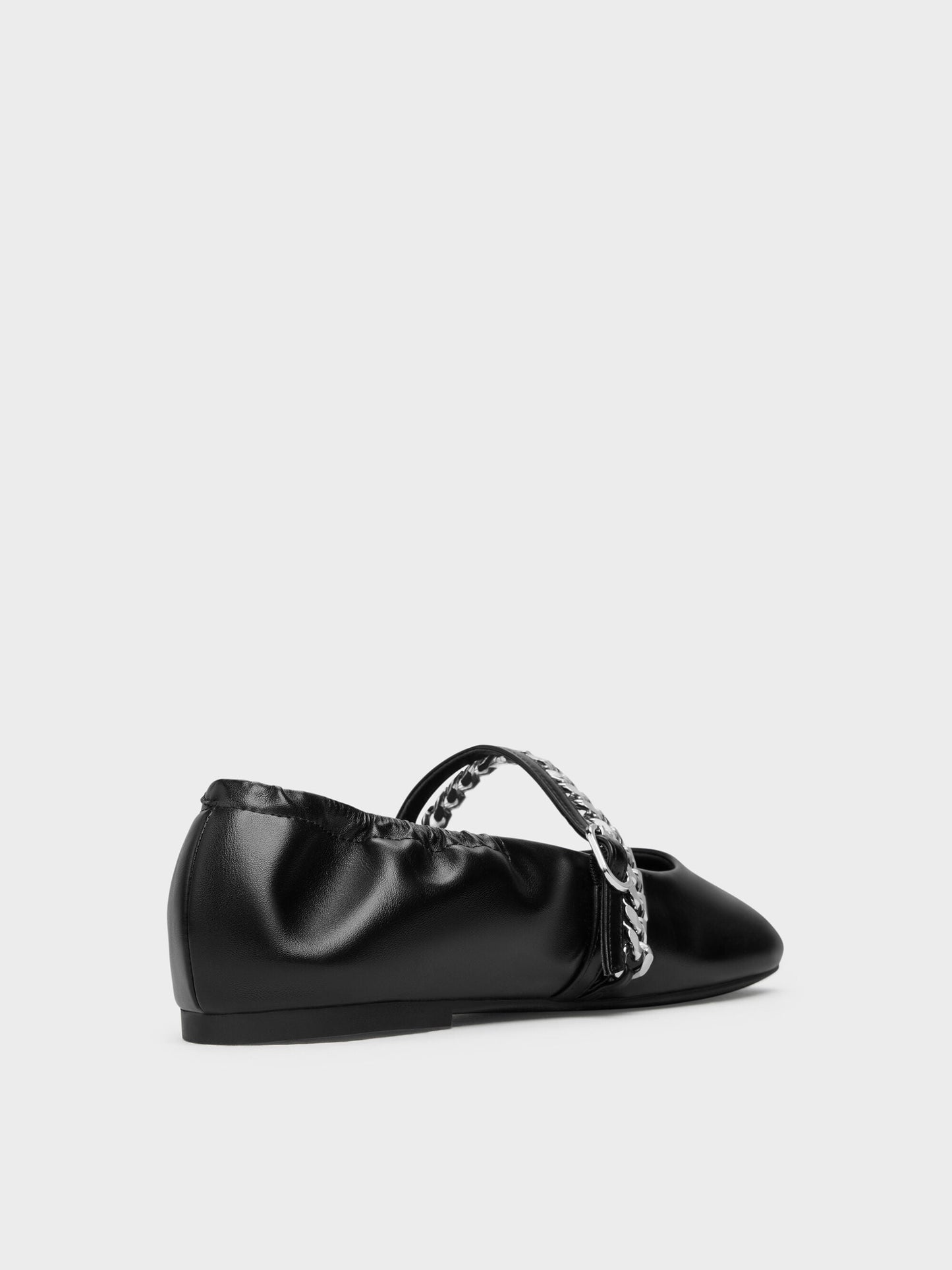 Georgie Chain Mary Jane Flats - Black | CHARLES & KEITH