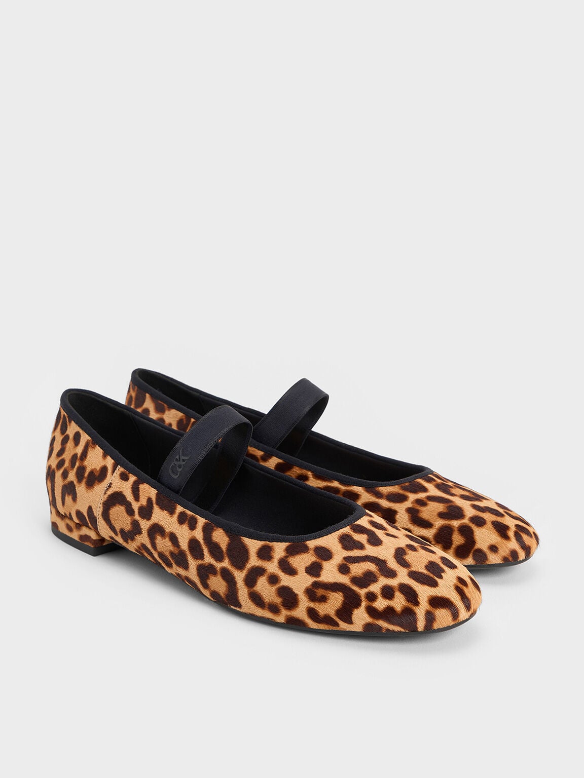 Leopard-Print Textured Mary Jane Flats - Multi | CHARLES & KEITH