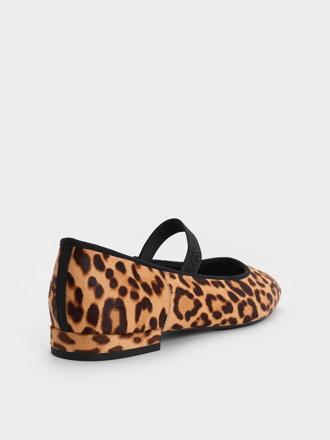Leopard-Print Textured Mary Jane Flats - Multi | CHARLES & KEITH