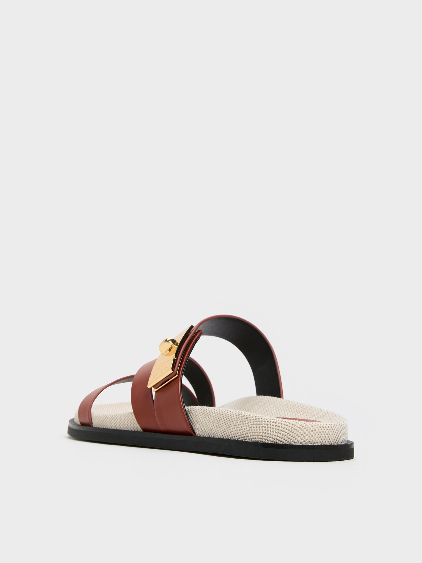 Aelin Canvas Metallic-Buckle Strappy Sandals - Multi | CHARLES & KEITH