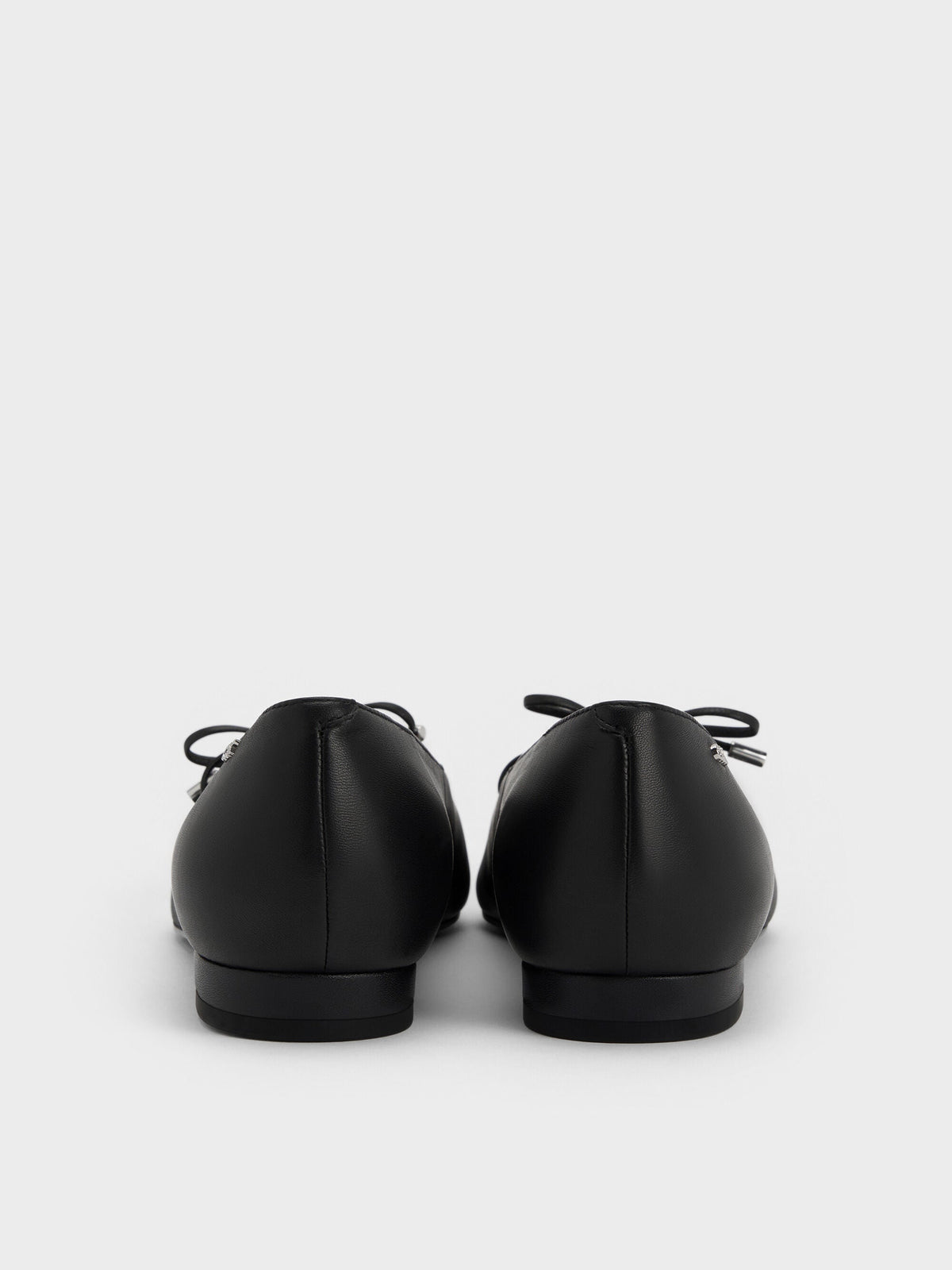 Jianna Leather Lace-Tie Flats - Black | CHARLES & KEITH