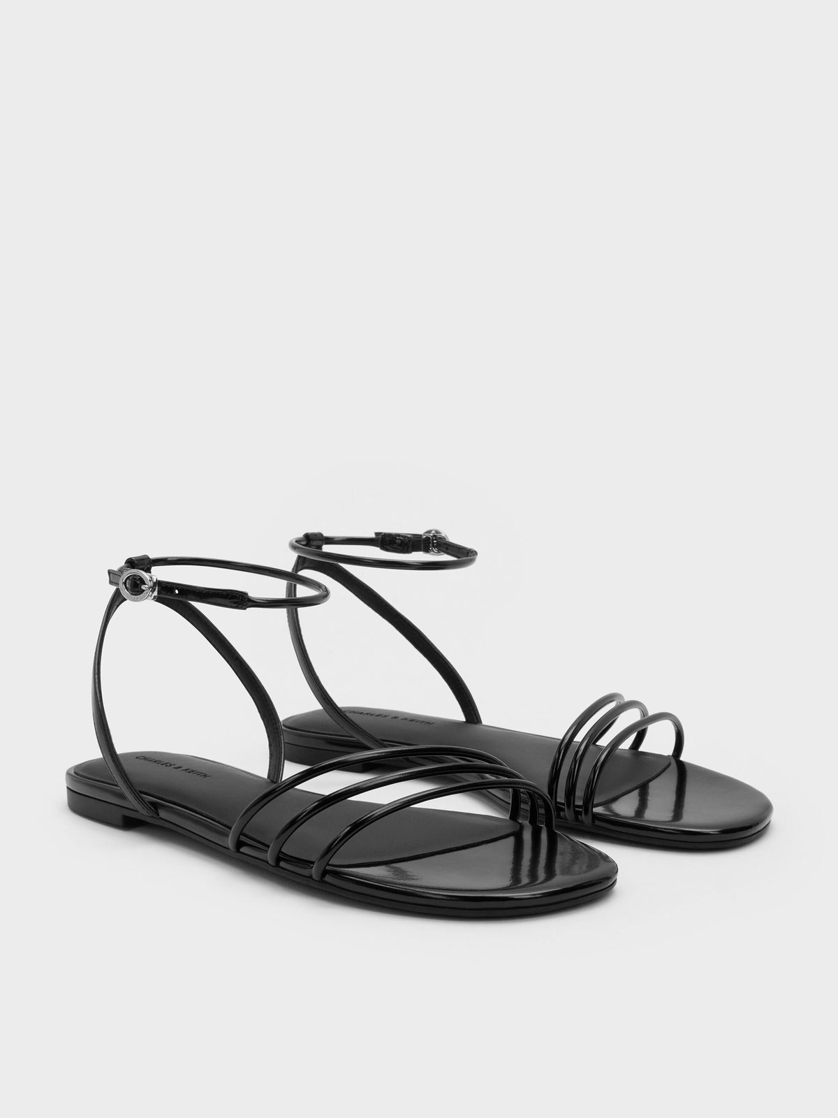 Triple-Strap Sandals - Black Box | CHARLES & KEITH