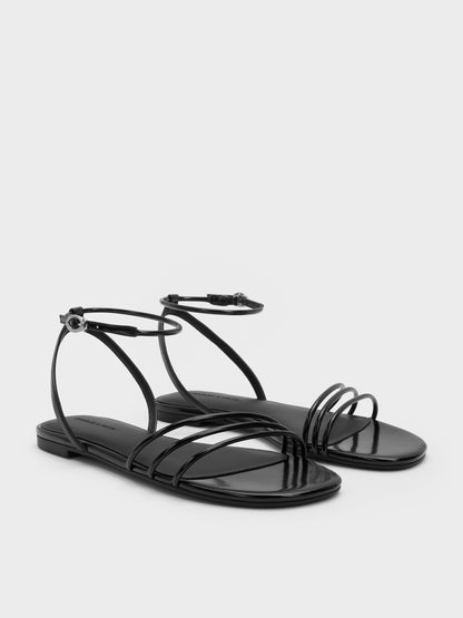 Triple-Strap Sandals - Black Box | CHARLES & KEITH
