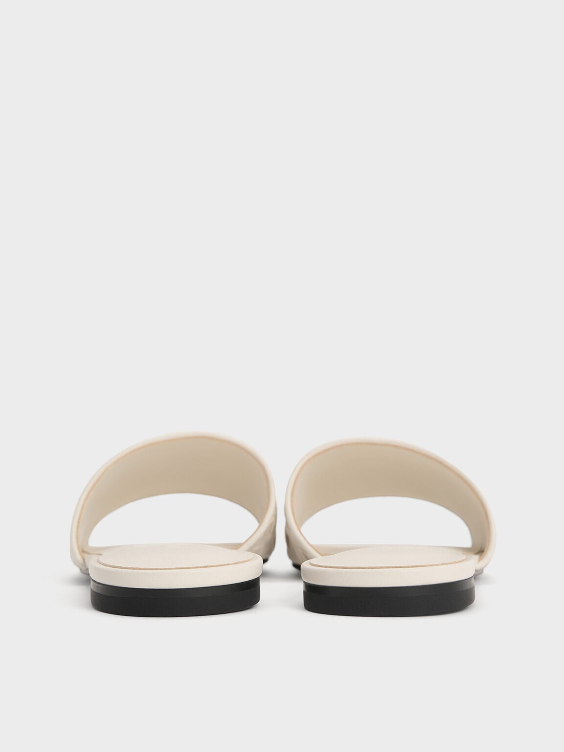 Ivette Woven Slide Sandals - Chalk | CHARLES & KEITH
